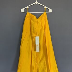 Bright Yellow Button-Down Skirt